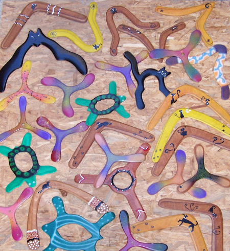 Boomerangs madera varias formas